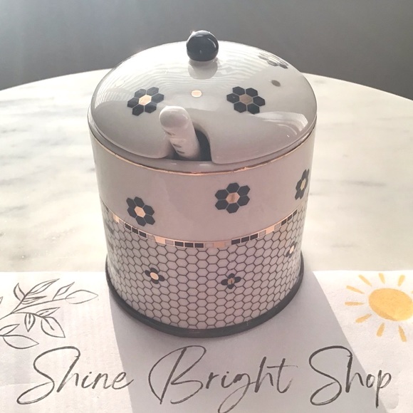 Anthropologie Bistro Tile Sugar Bowl NIB - Picture 8 of 11